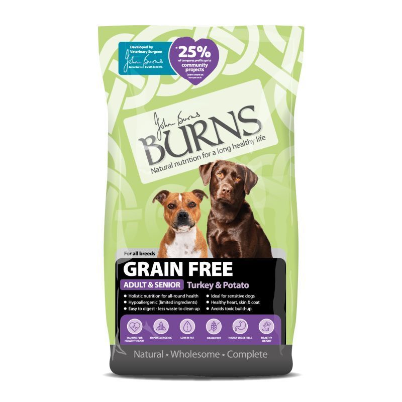 Burns Dog Food Adult Free From With Turkey & Potato 6kg